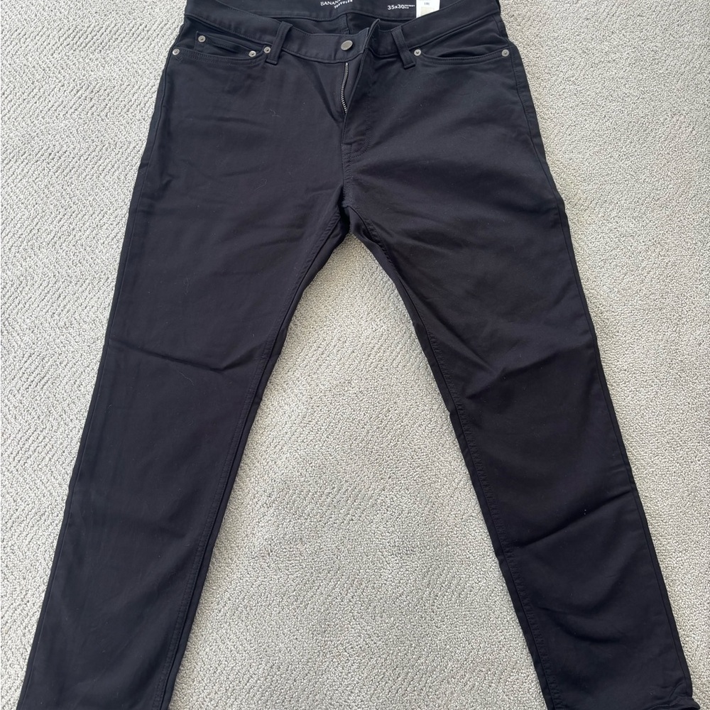 Banana Republic Men's Black Skinny Fit Traveler Pant